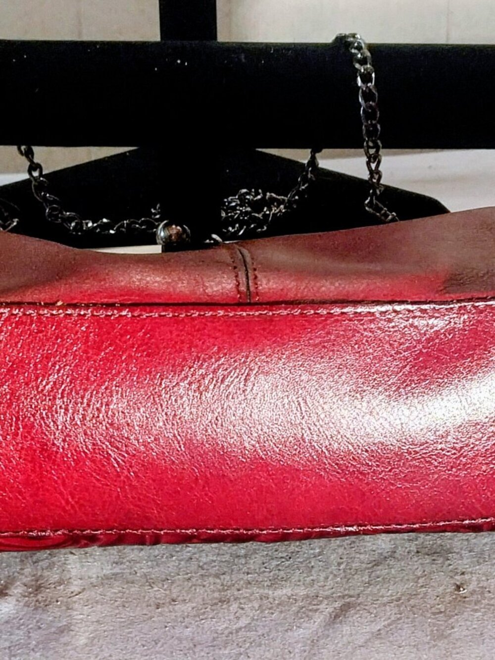 NWT Patricia Nash Leather Mia Frame Handbag Tooled Oxblood Red 15.5X10.5X5 - Picture 3 of 12